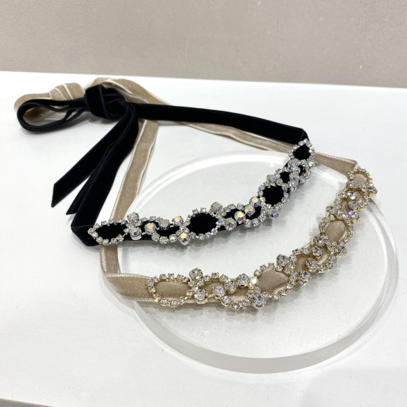 ＊カラーストーンが輝くベルベットリボンベルト＊