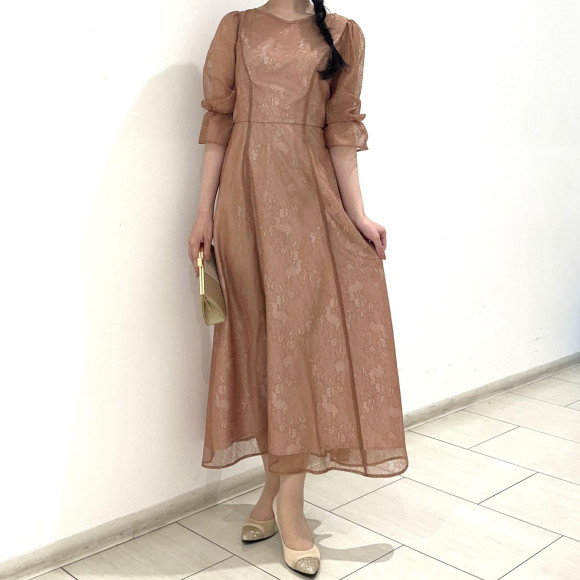 ✴︎ラメレース袖付きドレス✴︎