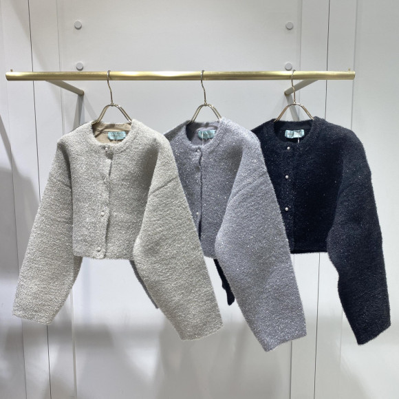 ＊シャギーニットパールボタンカーディガン＊