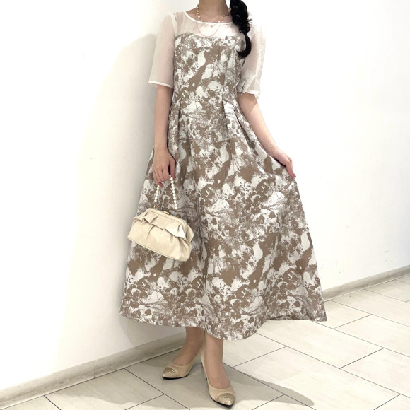✴︎ボタニカル柄ジャガードドレス✴︎