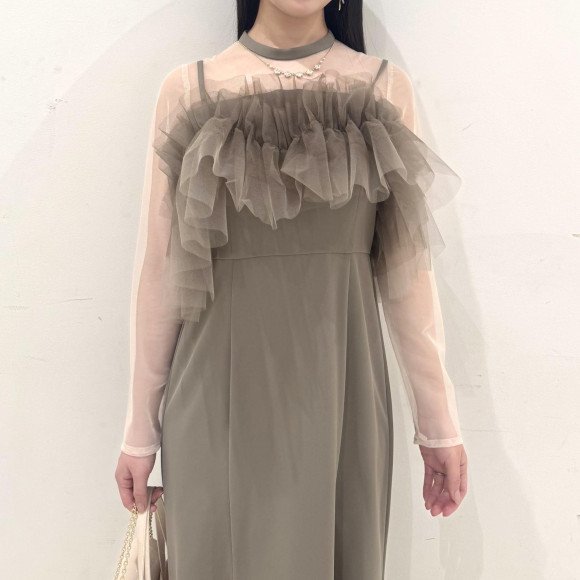✴︎チュールビスチェ×ロングスリーブドレス✴︎