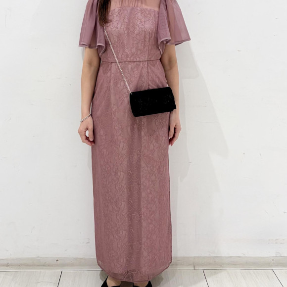 ✴︎フラワーレースボリュームスリーブタイトドレス✴︎