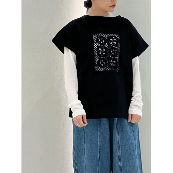 カギ針モチーフドッキング　ボートネックP/O