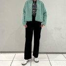 アルパカシャギー　ショートカーデ