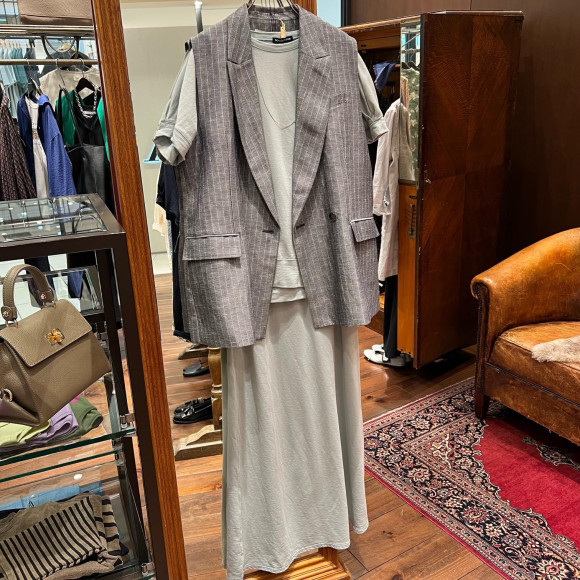 リヨセル綿ライトスウェット　セミフレアスカート