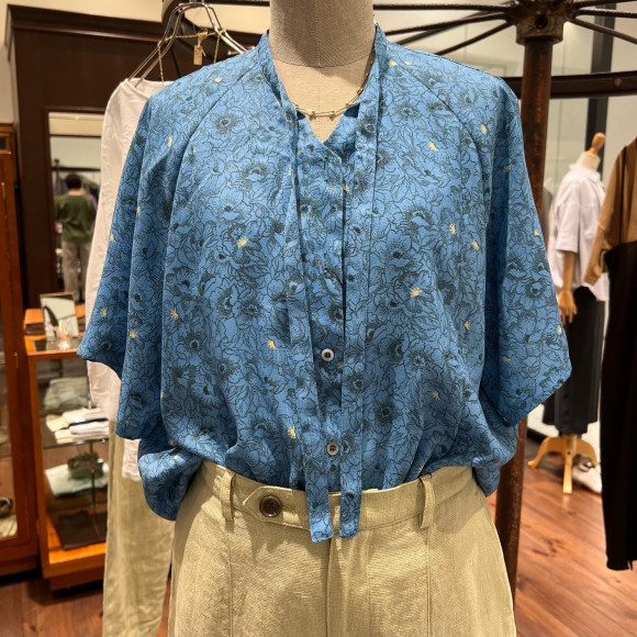 スケッチフラワーPT　ボウタイブラウス