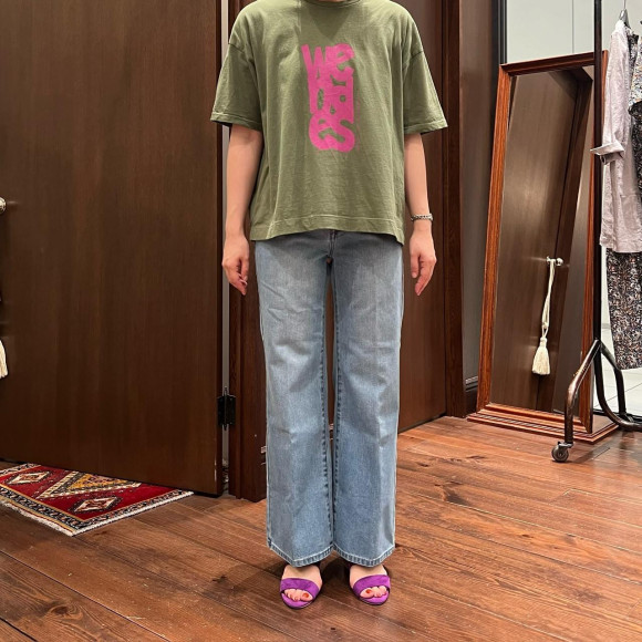 スッキリワイドパンツに長い丈が登場