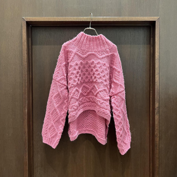 HAND アルパカウール　ハイネックワイドP/O