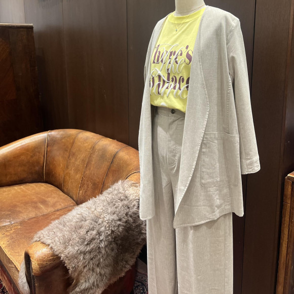 ポリレーヨン麻　ショートジャケット