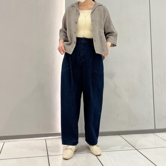 ミニ千鳥チェック　デザインカラーブラウス