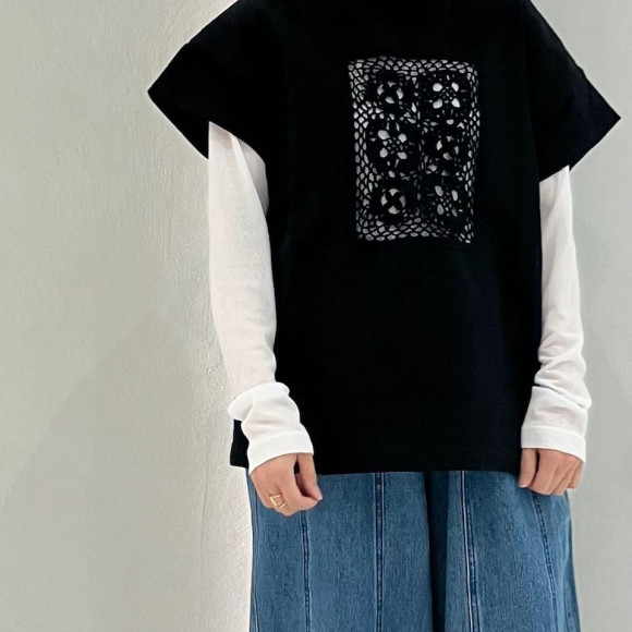 カギ針モチーフドッキング　ボートネックP/O