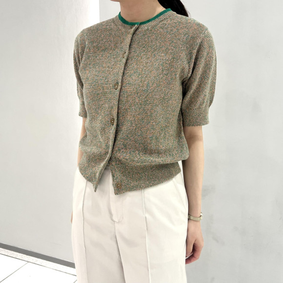 綿麻MIX　クルーカーデ