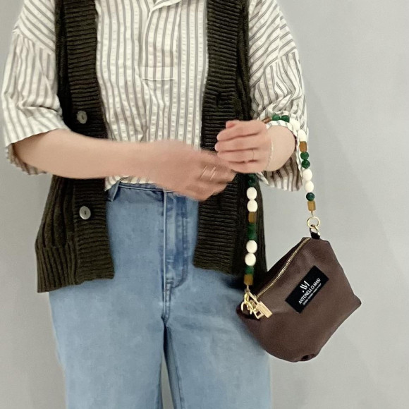 サッカーストライプ　ワイドブラウス