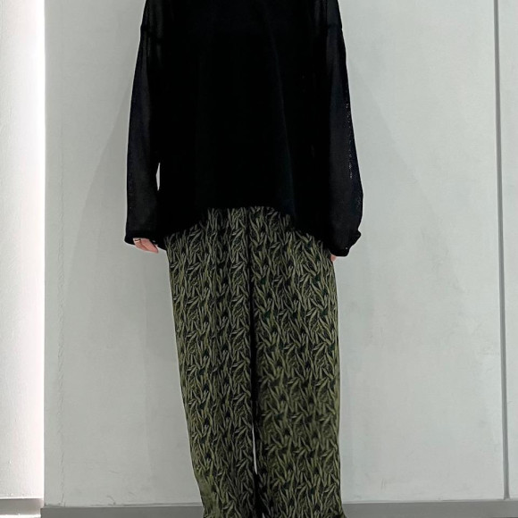 ポリメッシュ　長袖ブラウス