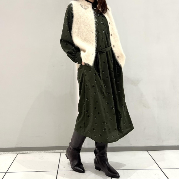 ダンスPT　バンドカラーワンピース