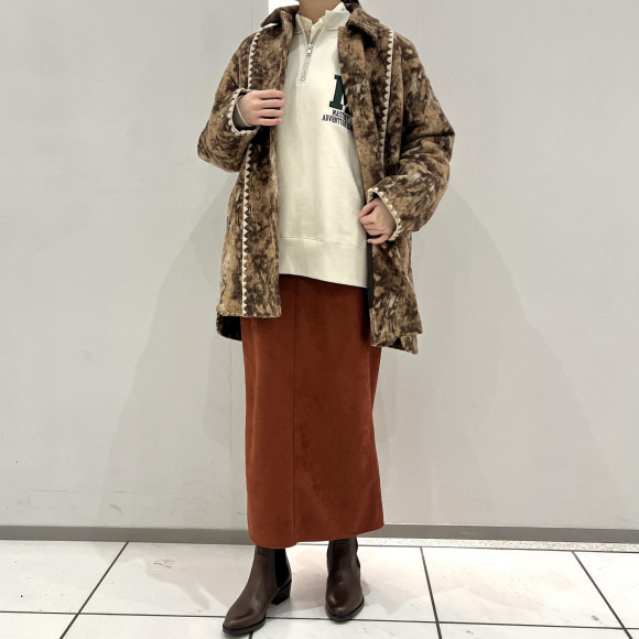 シャギーグラデJQ　ステンショートコート