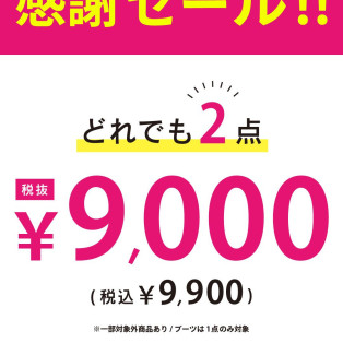 どれでも2点￥9000（税抜）