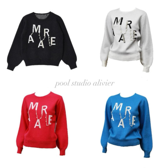 【NEW】英字ロゴパールニットプルオーバー